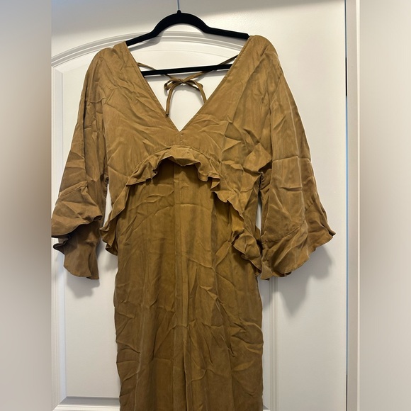 NWT SANCIA BROWN RUFFLE JUMPSUIT - Picture 6 of 9